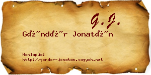 Göndör Jonatán névjegykártya